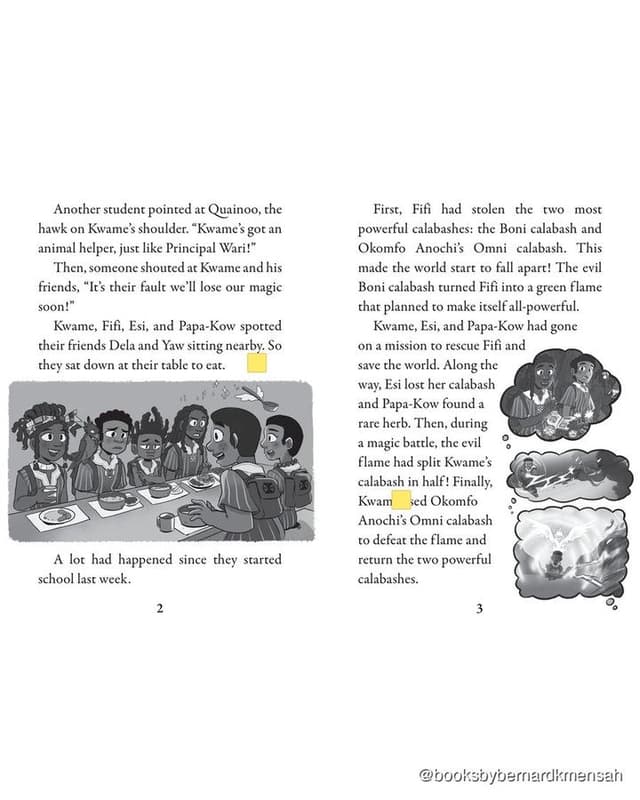 Kwame's Magic Quest #3: Bite of the Kaba Lagoon interior spread 1
